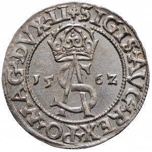 Zygmunt II August, Trojak 1562 Wilno - piękny