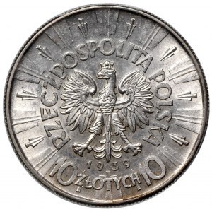 II RP, 10 złotych 1939 Piłsudski - PCGS MS63