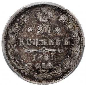 Rosja, 20 kopiejek 1861 - PCGS MS63