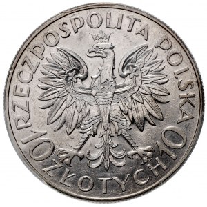 II RP, 10 złotych 1933 Sobieski - PCGS AU55