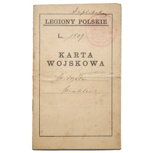 Legiony Polskie - Karta Wojskowa Wilhelma Winklera (nr 1509) 