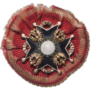 Rosja, miniatura Orderu Św. Stanisława 3 klasy - złoto