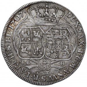 August II Mocny, Gulden (2/3 talara) 1707 Drezno