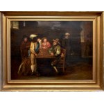 Neznámá malba, Evropa, 17./18. století, Žánrová scéna - Společnost u stolu