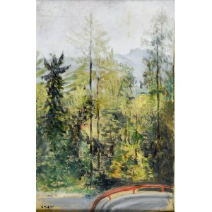 Irena WEISS - ANERI (1888-1981), Bäume - Serpentinenansicht der Straße nach Szczwnica, 1961