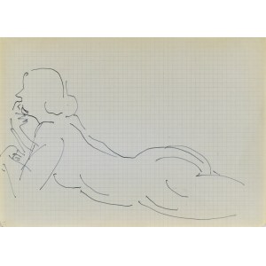Jerzy PANEK (1918 - 2001), Akt kobiety leżącej na brzuchu, 1963