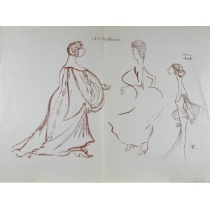 Karol FRYCZ (1877-1963), Felicja Rutkowska, Bronislawa Jeremi in dem Stück Schwesternzwillinge und Helena Sulima in der Rolle der Maud in dem Stück Halbgeschieden, 1904