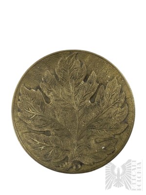 Decorative Metal Plate with Leaf Motif
