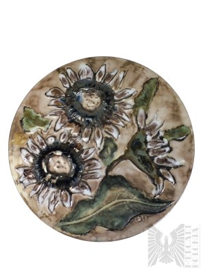 Large Ceramic and Metal Hanging Ornament Sunflowers Ruscha(?).