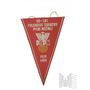 PRL, 1969 r. - Proporczyk 50 Lat Polskiego Związku Piłki Nożnej 1919-1969