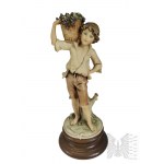Italy, Florence, 1982. - Set of Signed Giuseppe Armani Collector Figures: Girl with Basket of Peaches, Boy with Basket of Grapes, Boy with Basket of Apples