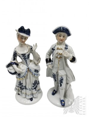 Pair of Porcelain Figurines - Male and Female in Rococo/Sentimental Style