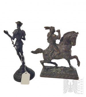Pair of Bronze Sculptures - Don Quixote & Indian