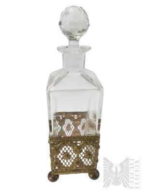 Set of Two Perfume (Cologne) Decanters and Casket