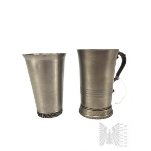 Two Old Pewter Mugs