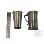 Two Old Pewter Mugs