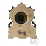 Porcelain Mantel Clock in Rococo Style, Hand Painted