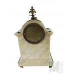 Stone Mantel Clock in Neoclassical Style with Sentimental Motifs