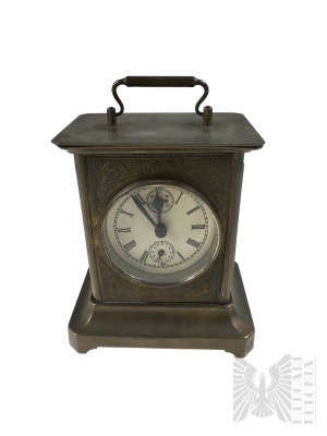 German Empire - Junghans (?) Type Kareciak Clock with Metal Case.