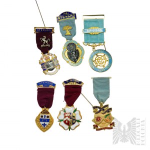 Set of Beautiful Masonic Enamel Badges