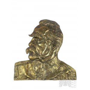 Feliks (Robak) ROBAKOWSKI (1896 - 1980) Large Bas-relief Bust of Marshal Pilsudski
