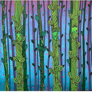 Luiza Poreda (b.1980), In a forest full of magic - in the land of asparagus, 2023