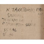 Włodzimierz Zakrzewski (1916 Petrohrad - 1992 Varšava), Siemiany - jesenný les pri západe slnka, 1986