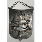 PRL, silver plaque with the coat of arms of Gdynia, ORNO, Warsaw, 1963-1986