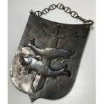 PRL, silver plaque with the coat of arms of Gdynia, ORNO, Warsaw, 1963-1986