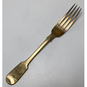 Russia, silver gilt fork, Ignatius Sazikov, St. Petersburg, 1859