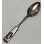 Polish, silver tea spoon with applied cartouche, Gustaw Radke, Warsaw, 1882