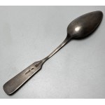 Polish, silver tea spoon with applied cartouche, Gustaw Radke, Warsaw, 1882