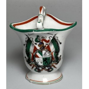 Silesia, ashtray with painting of Franconia student corporation, Carl Tielsch Altwasser, Walbrzych, turn of the 20th century
