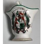 Silesia, ashtray with painting of Franconia student corporation, Carl Tielsch Altwasser, Walbrzych, turn of the 20th century