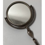 People's Republic of Poland, silver mirror with stone in handle, ZZO, Poznań, 1963-1986