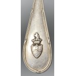 Poland, silver fork with Zaremba coat of arms, Hempel Brothers, 1899-1904