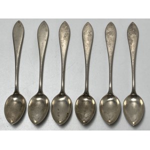 Poland, set of 6 silver coffee spoons Duchy of Warsaw, Hempel Brothers, 1931-1939