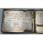 Polish, silver cigarette case with gold monogram with dedication to the mayor of Młociny Antoni Suwiłło, Wiktor Gontarczyk, 1930s/40s