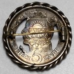 Latvia, silver brooch from a 1931 5 lats coin, pre-1939