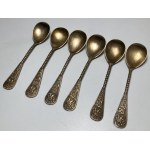 Germany, set of 6 silver coffee spoons in original packaging, turn of the 20th century