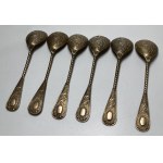 Germany, set of 6 silver coffee spoons in original packaging, turn of the 20th century