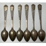 People's Republic of Poland, set of 6 commemorative silver spoons with the coat of arms of Gdansk, Imago Artis, Krakow, 1963-1986