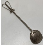 PRL, silver sugar spoon, ORNO, Warsaw, Romuald Rochacki, before 1963