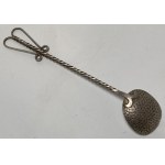 PRL, silver sugar spoon, ORNO, Warsaw, Romuald Rochacki, before 1963