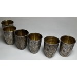 USSR, set of 6 silver unfluted glasses, Tbilisi, before 1991