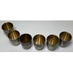 USSR, set of 6 silver unfluted glasses, Tbilisi, before 1991