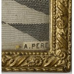 France, framed silk jacquard - ball scene, Neyret Brothers, A. Perez, 19th century