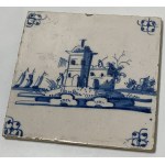 Netherlands, ceramic tile with cobalt painting, Delft, second half of the 18th century.