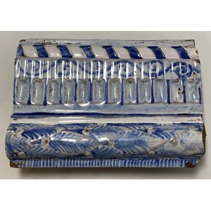 Netherlands, stove cornice tile with cobalt painting, Delft, second half of the 18th century.