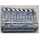 Netherlands, stove cornice tile with cobalt painting, Delft, second half of the 18th century.